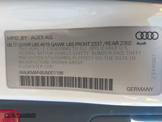 2018 Audi A4 Premium with VIN WAUKMAF48JN001198, listed as a IAAI auction lot 41365318 with 82,893 mi miles. Bid and sale history available at carsss.com. Image 9.