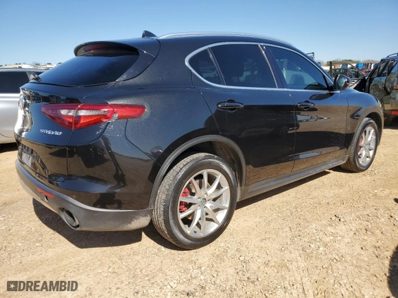 2018 Alfa Romeo Stelvio Ti with VIN ZASFAKBN5J7B64193, listed as a Copart auction lot 43577235 with 98,331 mi miles and Clean Title. Bid and sale history available at carsss.com. Image 3.