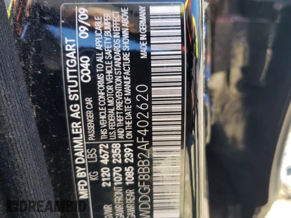 2010 Mercedes-Benz C 300 Sport with VIN WDDGF8BB2AF402620, listed as a Copart auction lot 83975224 with 175,772 mi miles and Salvage Title. Bid and sale history available at carsss.com. Image 12.