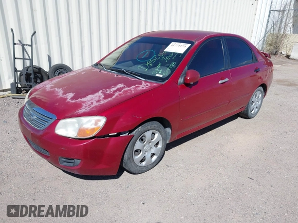 2008 Kia Spectra EX with VIN KNAFE121385509258, listed as a IAAI auction lot 41775275 with 174,102 mi miles. Bid and sale history available at carsss.com. Image 17.