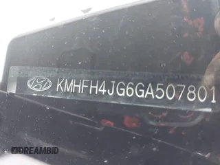 2016 Hyundai Azera Limited with VIN KMHFH4JG6GA507801, listed as a IAAI auction lot 42292585 with 156,460 mi miles and . Bid and sale history available at DreamBid. Image 9.