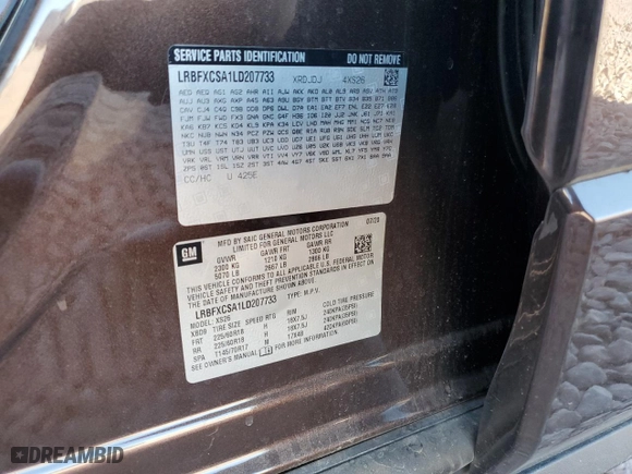 2020 Buick Envision Essence with VIN LRBFXCSA1LD207733, listed as a Copart auction lot 50163535 with 20,264 mi miles and Salvage Title. Bid and sale history available at carsss.com. Image 15.