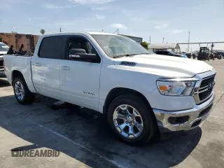 2021 Ram 1500 Big Horn with VIN 1C6RREFT2MN747109, listed as a Copart auction lot 58084855 with 77,604 mi miles and Salvage title. Bid and sale history available at DreamBid. Image 4.