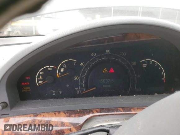 2003 Mercedes-Benz S-Class 5.0L with VIN WDBNG75J33A317473, listed as a Copart auction lot 76307394 with 6,637 mi miles and Clean Title. Bid and sale history available at carsss.com. Image 9.
