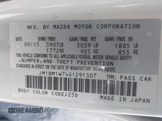 2016 Mazda 3 i Touring with VIN JM1BM1W74G1291307, listed as a IAAI auction lot 42106234 with 164,178 mi miles and . Bid and sale history available at DreamBid. Image 9.