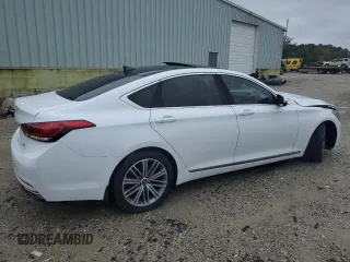 2018 Genesis G80 3.8L with VIN KMHGN4JE0JU235280, listed as a Copart auction lot 71687644 with 66,137 mi miles and Salvage Title. Bid and sale history available at carsss.com. Image 3.