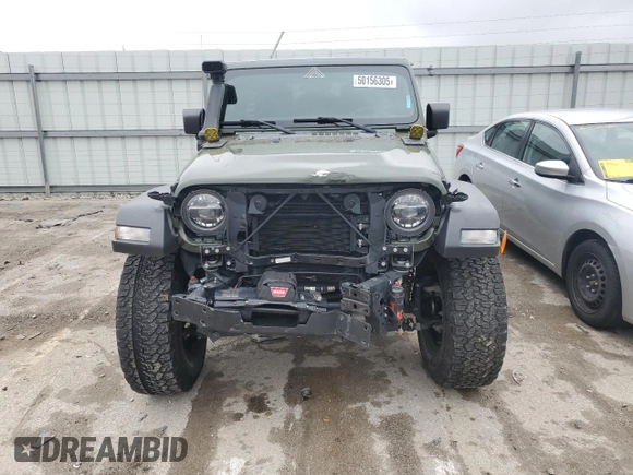 2021 Jeep Wrangler Unlimited Willys with VIN 1C4HJXDG2MW563201, listed as a Copart auction lot 50156305 with 33,372 mi miles and Salvage title. Bid and sale history available at DreamBid. Image 5.