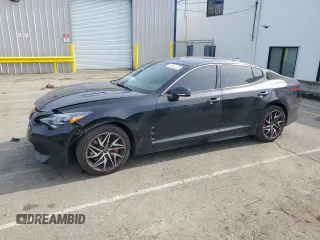 2023 Kia Stinger GT-Line with VIN KNAE35LD7P6125638, listed as a Copart auction lot 50042425 with 57,029 mi miles and Salvage Title. Bid and sale history available at carsss.com. Image 1.