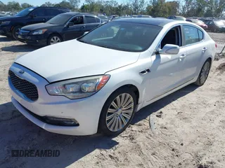 2015 Kia K900 Premium with VIN KNALU4D43F6024592, listed as a IAAI auction lot 41283765 with 114,549 mi miles. Bid and sale history available at carsss.com. Image 2.