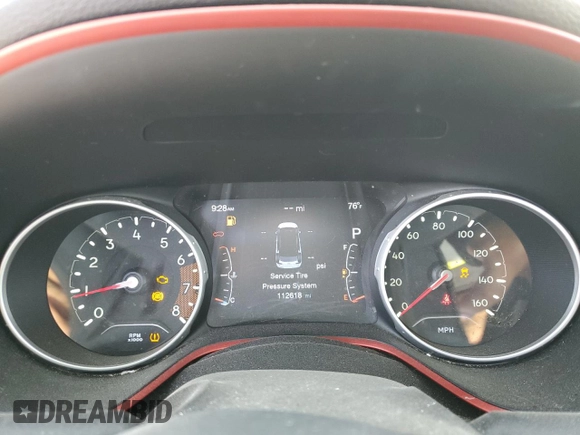 2018 Jeep Compass Trailhawk with VIN 3C4NJDDB4JT130342, listed as a Copart auction lot 49172715 with 112,618 mi miles and Salvage Title. Bid and sale history available at carsss.com. Image 9.