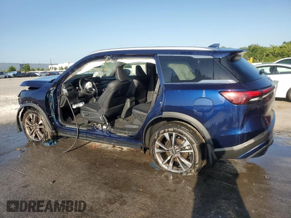 2024 Infiniti QX60 Luxe z VIN 5N1DL1FRXRC344608, wystawiony jako Copart lot #52451285 z przebiegiem 6 047 mil mil oraz Nie do naprawy • Non repairable. Historia ofert i sprzedaży dostępna na DreamBid. Obrazek 2.