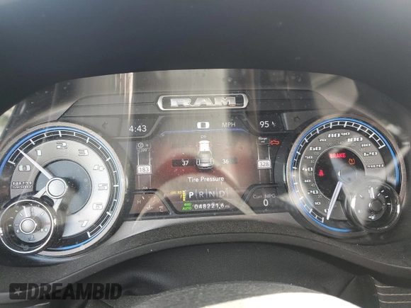 2020 Ram 1500 Limited with VIN 1C6SRFHT5LN291691, listed as a Copart auction lot 61497125 with 48,221 mi miles and Salvage title. Bid and sale history available at DreamBid. Image 9.