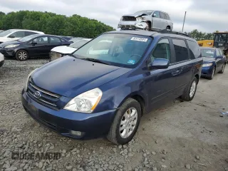 2007 Kia Sedona EX with VIN KNDMB233376163035, listed as a Copart auction lot 62410504 with 95,803 mi miles and Clean Title. Bid and sale history available at carsss.com. Image 1.