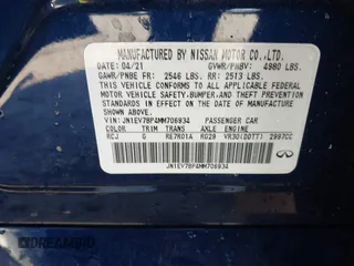 2021 Infiniti Q50 Luxe z VIN JN1EV7BP4MM706934, wystawiony jako IAAI lot #42079747 z przebiegiem 102 821 mil mil oraz . Historia ofert i sprzedaży dostępna na DreamBid. Obrazek 9.