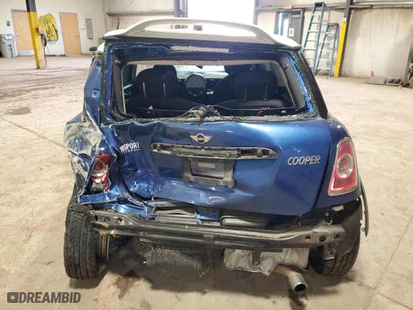 2012 MINI Cooper Hardtop with VIN WMWSU3C52CT369853, listed as a Copart auction lot 46457225 with 0 mi miles and Salvage Title. Bid and sale history available at carsss.com. Image 6.