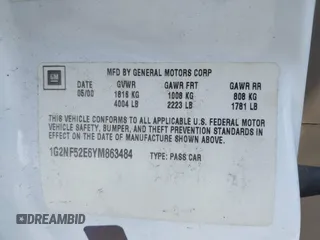 2000 Pontiac Grand Am SE1 with VIN 1G2NF52E6YM863484, listed as a IAAI auction lot 41548761 with 192,949 mi miles. Bid and sale history available at carsss.com. Image 9.