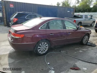 2009 Hyundai Azera GLS with VIN KMHFC46D19A358682, listed as a Copart auction lot 65164534 with 168,592 mi miles and Salvage Title. Bid and sale history available at carsss.com. Image 3.