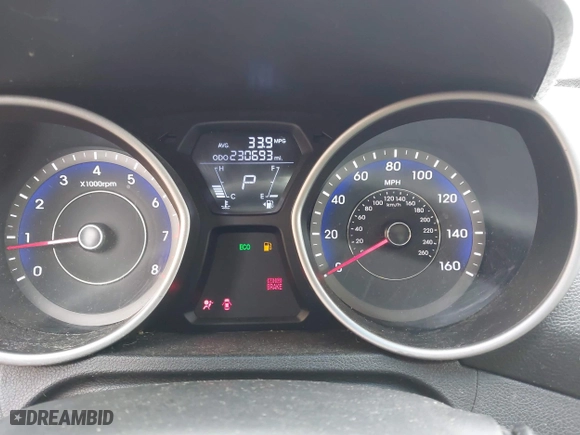 2013 Hyundai Elantra GLS PZEV with VIN KMHDH4AE7DU728890, listed as a IAAI auction lot 40365489 with 230,693 mi miles. Bid and sale history available at carsss.com. Image 7.