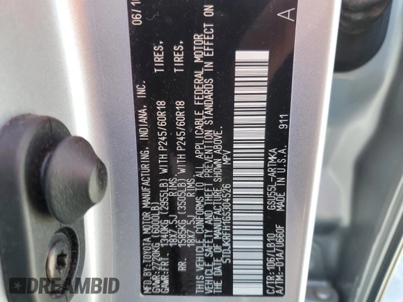 2016 Toyota Highlander XLE z VIN 5TDJKRFH1GS304526, wystawiony jako Copart lot #53499635 z przebiegiem 158 190 mil mil oraz Szkoda całkowita • Salvage title. Historia ofert i sprzedaży dostępna na DreamBid. Obrazek 15.
