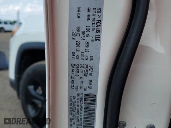 2019 Jeep Compass Latitude z VIN 3C4NJDBB2KT696732, wystawiony jako Copart lot #60519335 z przebiegiem 85 436 mil mil oraz Szkoda całkowita • Salvage title. Historia ofert i sprzedaży dostępna na DreamBid. Obrazek 13.
