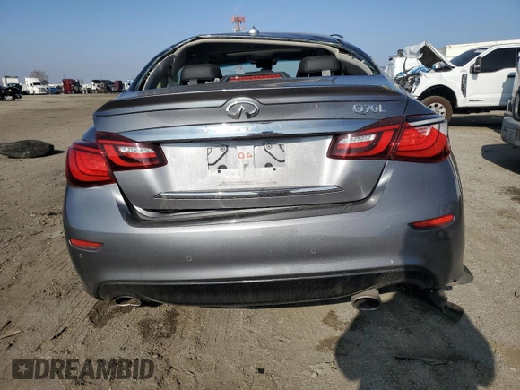 2018 Infiniti Q70 Luxe with VIN JN1BY1PP4JM330456, listed as a Copart auction lot 85368714 with 76,053 mi miles and Salvage title. Bid and sale history available at DreamBid. Image 6.