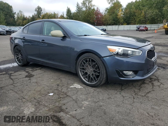 2014 Kia Cadenza Premium with VIN KNALN4D75E5123328, listed as a Copart auction lot 77590774 with 70,414 mi miles and Salvage Title. Bid and sale history available at carsss.com. Image 4.