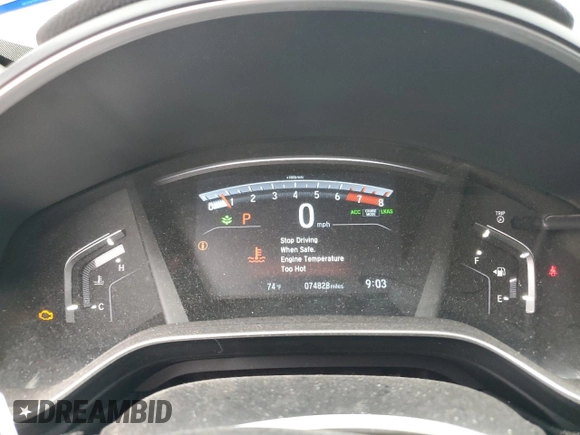 2017 Honda CR-V EX-L with VIN 2HKRW1H89HH510870, listed as a Copart auction lot 51213155 with 74,828 mi miles and Salvage Title. Bid and sale history available at DreamBid. Image 9.