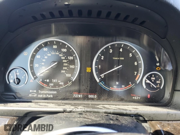 2016 BMW 5 Series 535i with VIN WBA5B1C57GG553787, listed as a Copart auction lot 48197155 with 72,781 mi miles and Salvage Title. Bid and sale history available at DreamBid. Image 9.
