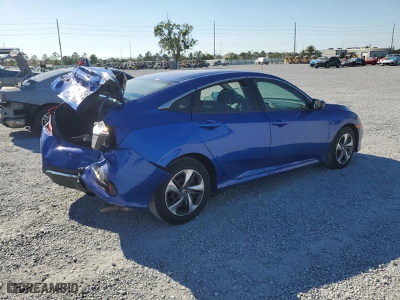 2019 Honda Civic Sedan LX with VIN 2HGFC2F67KH547792, listed as a Copart auction lot 50695315 with 57,672 mi miles and Salvage Title. Bid and sale history available at carsss.com. Image 3.