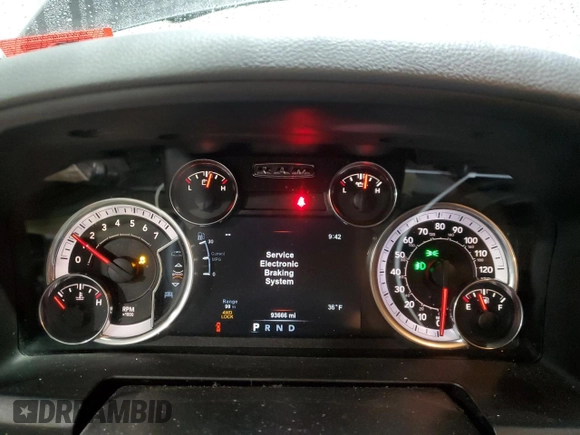2018 Ram 1500 Big Horn with VIN 1C6RR7LG6JS124477, listed as a Copart auction lot 45650805 with 93,666 mi miles and Salvage Title. Bid and sale history available at carsss.com. Image 9.
