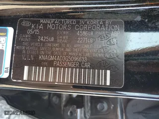 2016 Kia Optima Hybrid with VIN KNAGM4AD3G5096633, listed as a Copart auction lot 61609354 with 123,423 mi miles and Clean Title. Bid and sale history available at carsss.com. Image 12.