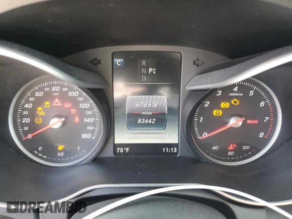2017 Mercedes-Benz C 300 with VIN 55SWF4KB6HU220298, listed as a Copart auction lot 60870145 with 83,642 mi miles and Salvage title. Bid and sale history available at DreamBid. Image 9.