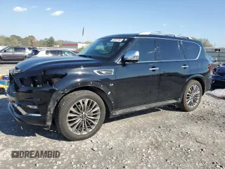 2018 Infiniti QX80 with VIN JN8AZ2NE1J9194002, listed as a Copart auction lot 50232765 with 76,395 mi miles and Salvage Title. Bid and sale history available at carsss.com. Image 1.