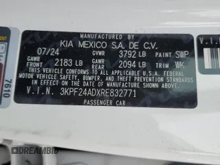 2024 Kia Forte LXS with VIN 3KPF24ADXRE832771, listed as a Copart auction lot 49672725 with 2,808 mi miles and Salvage Title. Bid and sale history available at DreamBid. Image 15.