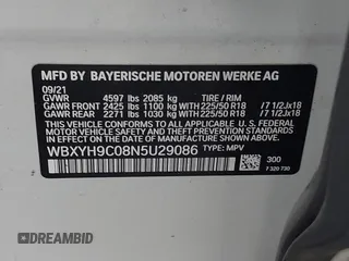 2022 BMW X2 sDrive28i z VIN WBXYH9C08N5U29086, wystawiony jako IAAI lot #42119627 z przebiegiem 76 364 mil mil oraz . Historia ofert i sprzedaży dostępna na DreamBid. Obrazek 9.