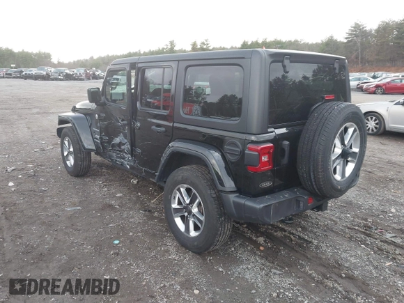 2022 Jeep Wrangler Unlimited Sahara with VIN 1C4HJXEG4NW186063, listed as a IAAI auction lot 40927600 with 22,430 mi miles and . Bid and sale history available at DreamBid. Image 3.