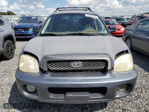 2004 Hyundai Santa Fe GLS with VIN KM8SC13D34U783684, listed as a Copart auction lot 73869284 with 109,737 mi miles and Salvage Title. Bid and sale history available at carsss.com. Image 5.