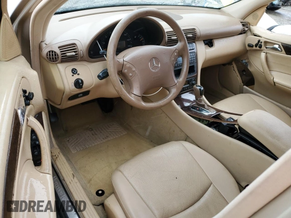 2003 Mercedes-Benz C 320 with VIN WDBRF64J93F400859, listed as a Copart auction lot 48585225 with 114,287 mi miles and Salvage title. Bid and sale history available at DreamBid. Image 8.