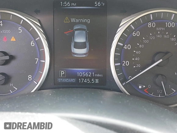 2016 Infiniti Q50 2.0t Premium with VIN JN1CV7AR3GM250651, listed as a IAAI auction lot 41768184 with 105,621 mi miles. Bid and sale history available at carsss.com. Image 15.