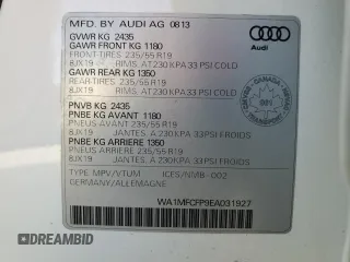 2014 Audi Q5 z VIN WA1MFCFP9EA031927, wystawiony jako Copart lot #79000964 z przebiegiem 82 839 mil mil oraz Szkoda całkowita • Salvage title. Historia ofert i sprzedaży dostępna na DreamBid. Obrazek 13.