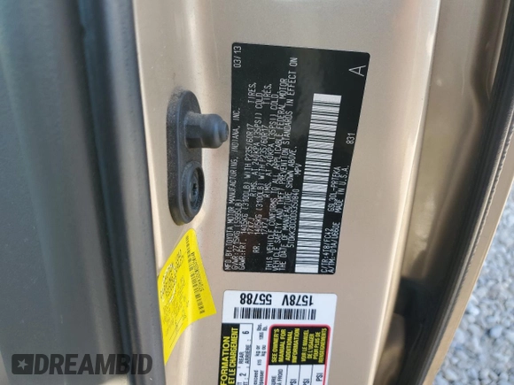 2013 Toyota Sienna LE AAS with VIN 5TDKK3DC0DS350840, listed as a Copart auction lot 63677905 with 113,861 mi miles and Salvage title. Bid and sale history available at DreamBid. Image 12.