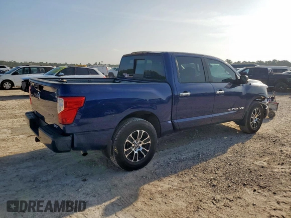 2020 Nissan Titan Platinum Reserve with VIN 1N6AA1EFXLN505021, listed as a Copart auction lot 65716805 with 64,624 mi miles and Salvage title. Bid and sale history available at DreamBid. Image 3.