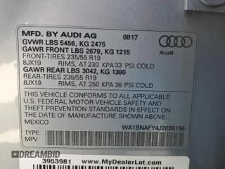 2018 Audi Q5 Premium Plus z VIN WA1BNAFY4J2036156, wystawiony jako Copart lot #50625855 z przebiegiem 52 091 mil mil oraz Szkoda całkowita • Salvage title. Historia ofert i sprzedaży dostępna na DreamBid. Obrazek 13.