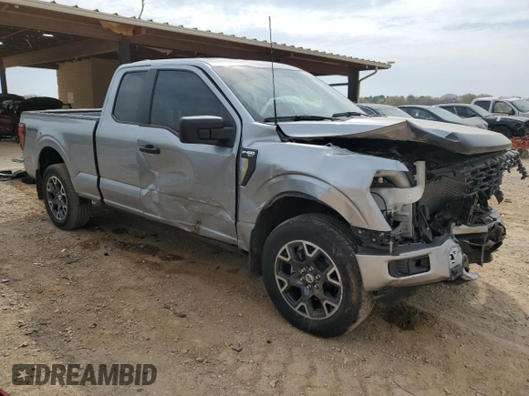 2024 Ford F-150 with VIN 1FTEX2LP2RKF10597, listed as a Copart auction lot 51155685 with 4,177 mi miles and Salvage title. Bid and sale history available at DreamBid. Image 4.