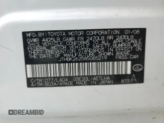2008 Lexus IS 250 z VIN JTHBK262585065219, wystawiony jako Copart lot #56277515 z przebiegiem 233 780 mil mil oraz Szkoda całkowita • Salvage title. Historia ofert i sprzedaży dostępna na DreamBid. Obrazek 12.