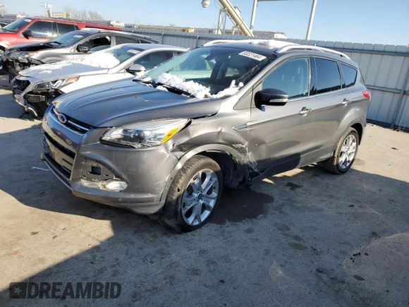 2014 Ford Escape Titanium with VIN 1FMCU9J90EUE48236, listed as a Copart auction lot 85134724 with 64,162 mi miles and Salvage Title. Bid and sale history available at carsss.com. Image 1.