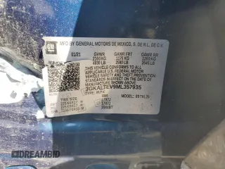 2021 GMC Terrain SLE with VIN 3GKALTEV9ML357935, listed as a Copart auction lot 54071055 with Not provided miles and Clean title. Bid and sale history available at DreamBid. Image 12.