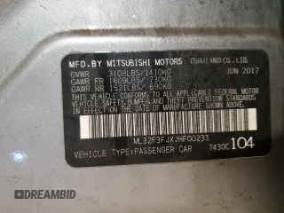 2018 Mitsubishi Mirage G4 ES with VIN ML32F3FJXJHF00233, listed as a Copart auction lot 43978295 with 128,847 mi miles and Non Repairable. Bid and sale history available at carsss.com. Image 12.