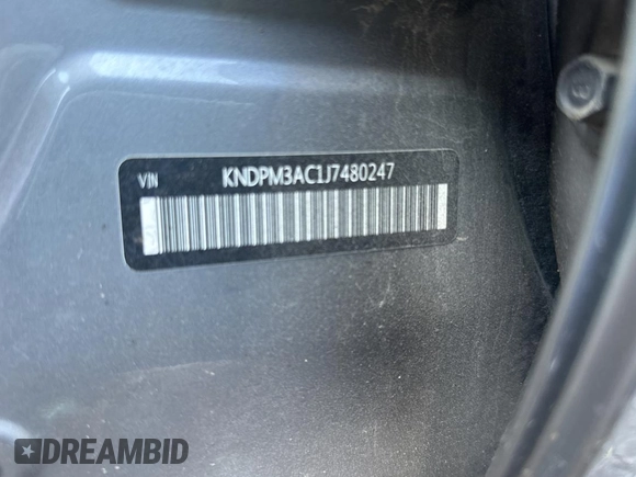 2018 Kia Sportage LX with VIN KNDPM3AC1J7480247, listed as a Copart auction lot 65893204 with 152,845 mi miles and Salvage Title. Bid and sale history available at carsss.com. Image 10.