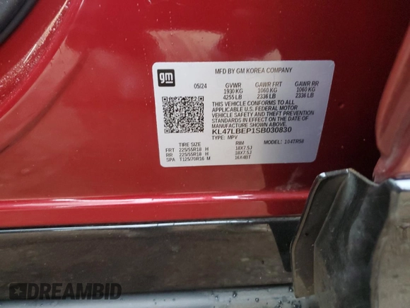2025 Buick Envista Sport Touring with VIN KL47LBEP1SB030830, listed as a Copart auction lot 51775535 with 7,182 mi miles and Salvage Title. Bid and sale history available at DreamBid. Image 15.